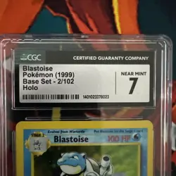 CGC 7 Blastoise #2/102 1999 Pokemon Base Set Unlimited NM Holo Rare Card - Image 2