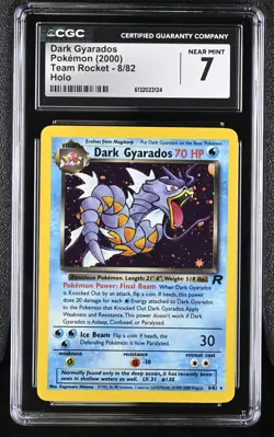 CGC 7 NEAR MINT Dark Gyarados 8/82 Team Rocket Holo Pokemon Card - Image 1
