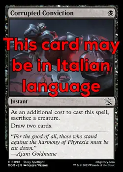 MTG 2x CORRUPTED CONVICTION EXC - CONVINZIONE CORROTTA 98 - MOM - MAGIC - Image 1