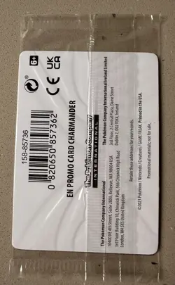 Pokemon Charmander 004/165 151 EB Games Reverse Holo Card Promo Sealed - Image 2