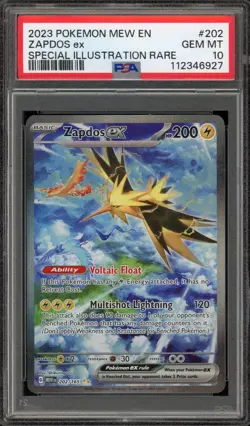 Pokemon Zapdos ex 151 MEW EN Special Illustration Rare #202 PSA 10 Gem Mint - Image 1