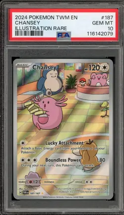 Pokemon Chansey Twilight Masquerade Illustration Rare #187 PSA 10 Gem Mint - Image 1