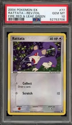 Pokemon Rattata EX Fire Red & Leaf Green Reverse Holo #77 PSA 10 Gem Mint - Image 1