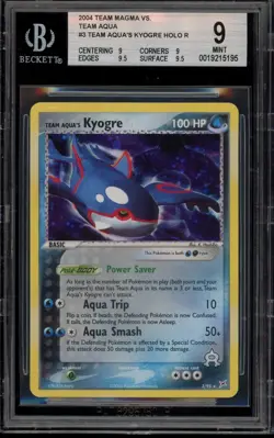 Pokemon Team Aqua's Kyogre EX Team Magma Vs Team Aqua Holo Rare #3 BGS 9 Mint - Image 1