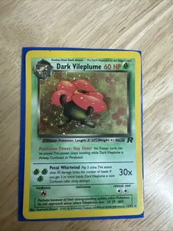 Pokemon TCG Holo Rare Dark Vileplume Card 13/82 Vintage LP Condition - Image 1