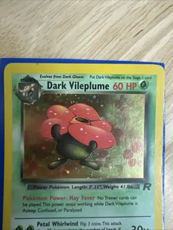 Pokemon TCG Holo Rare Dark Vileplume Card 13/82 Vintage LP Condition - Image 2