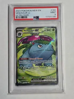 Pokemon TCG 2023 Sv: Scarlet & Violet 151 Venusaur ex Holo Ultra Rare #182 PSA 9 - Image 1