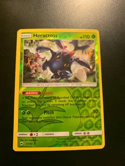 Pokemon TCG Heracross Rare Pattern Reverse Holo Burning Shadows 11/147 - Image 1