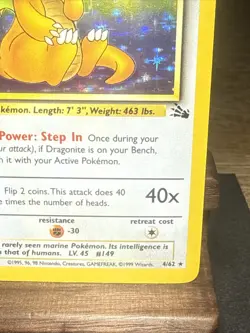 Dragonite - 4/62 Fossil Unlimited Holo Rare Pokemon Great Condition - Image 5