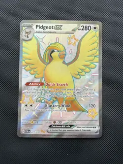 Pokemon Pidgeot ex Shiny Ultra Rare SV: Paldean Fates 221/091 NM - Image 1