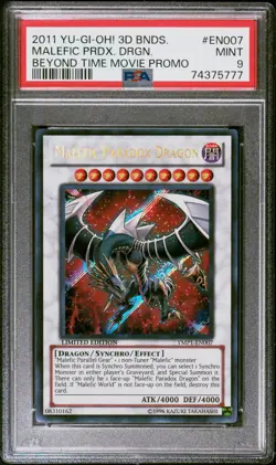 Malefic Paradox Dragon YMP1-EN007 Secret Rare Yugioh PSA 9 *777 - Image 1