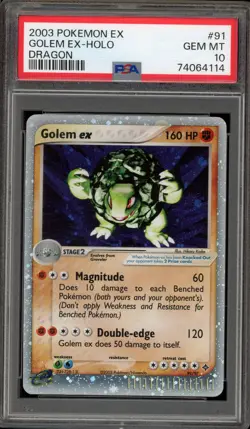 Pokemon Golem ex EX Dragon Holo Ultra Rare #91 PSA 10 Gem Mint - Image 1