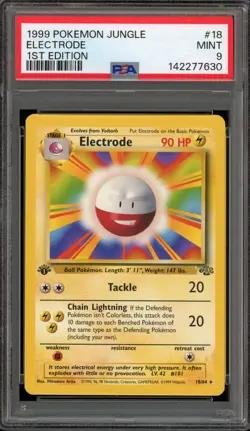Pokemon Electrode Jungle 1st Edition Rare #18 Artwork Error PSA 9 Mint - Image 1