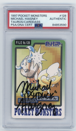 PSA Signed Micheal Haigney 1997 Pokemon File No. 178 Bandai Carddass Jpn - Image 1