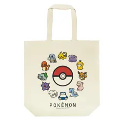 Pokemon B-SIDE LABEL Canvas Tote Bag Monster Ball Design Pokemon Japan Original - Image 1