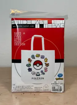 Pokemon B-SIDE LABEL Canvas Tote Bag Monster Ball Design Pokemon Japan Original - Image 4