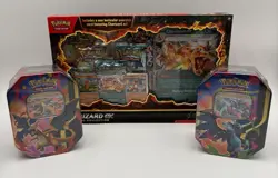 Pokemon TCG Charizard EX special Collection Box & 2 Charizard X/Y tin LOT Sealed - Image 1