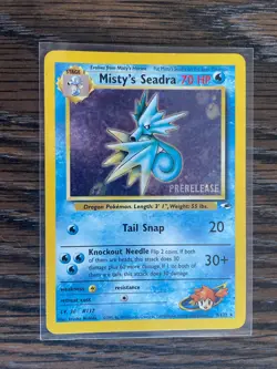 2000 Pokemon Gym Heroes Misty's Seadra Prerelease Holo Rare No. 9/132 - Image 1