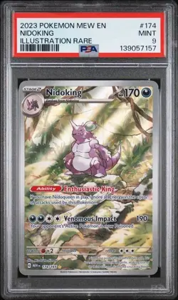 2023 POKEMON MEW EN-151 ILLUSTRATION RARE #174 NIDOKING PSA 9 - Image 1