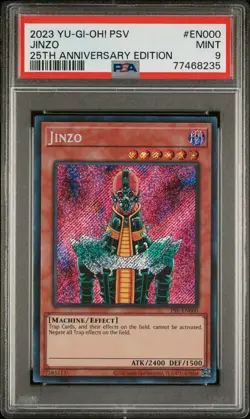 Jinzo PSV-EN000 Secret Rare 25th Anniversary Edition Yugioh PSA 9 *235 - Image 1