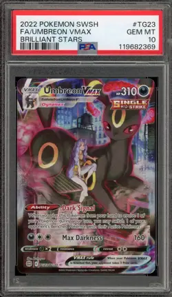 Pokemon Umbreon VMAX Brilliant Stars Trainer Gallery Full Art #TG23 PSA 10 - Image 1