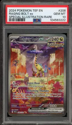 Pokemon Raging Bolt ex Temporal Forces Special Illustration Rare #208 PSA 10 - Image 1
