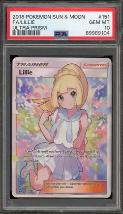Pokemon Lillie Ultra Prism Full Art #151 PSA 10 Gem Mint - Image 1