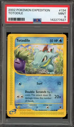 Pokemon Totodile Expedition #134 PSA 9 Mint - Image 1