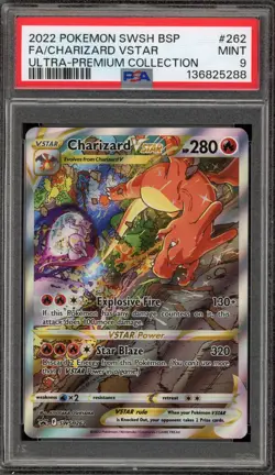 Pokemon Charizard VSTAR Ultra-Premium Coll. Full Alt Art Promo SWSH262 PSA 9 - Image 1