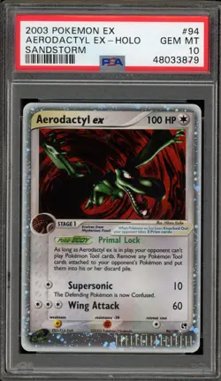 Pokemon Aerodactyl ex EX Sandstorm Holo Ultra Rare #94 PSA 10 Gem Mint - Image 1