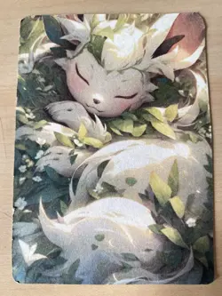 Anime ART STYLE Leafeon Fan Full Art Pokemon Custom Card/perfect bookmark - Image 1