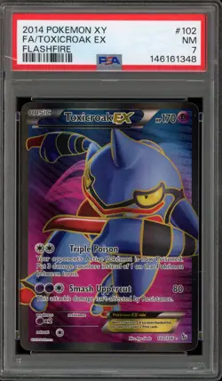 Pokemon Toxicroak EX XY Flashfire Full Art #102 PSA 7 - Image 1