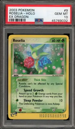 Pokemon Roselia EX Dragon Holo Rare #9 PSA 10 Gem Mint - Image 1
