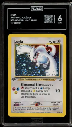 Pokemon Lugia Neo Genesis 1st Edition Holo Rare #9 TAG 6 - Image 1