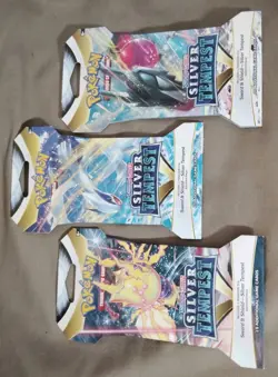 3 Pokemon Silver Tempest Sleeved Booster Packs With Different Art Covers Sealed - Image 2