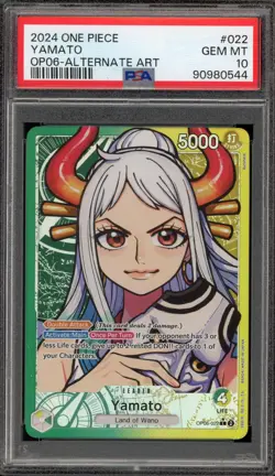 One Piece CCG Yamato Alternate Art OP06-022 PSA 10 Gem Mint - Image 1