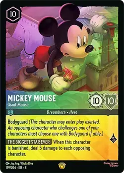 Mickey Mouse Giant Mouse 199/204 DISNEY LORCANA Reign of Jafar Cold Foil Holo - Image 1