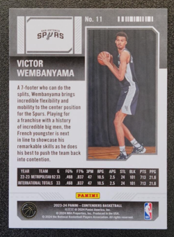 2023-24 Panini Contenders Victor Wembanyama Season Ticket RC #11 Spurs - Image 2