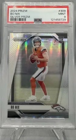 2024 Panini Prizm - Rookie BO NIX Silver Prizm (RC) #309 Broncos PSA 9 🔥🔥 READ - Image 1