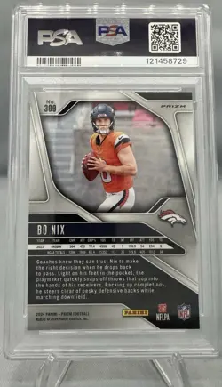 2024 Panini Prizm - Rookie BO NIX Silver Prizm (RC) #309 Broncos PSA 9 🔥🔥 READ - Image 2