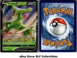 2022 Pokemon, Sword & Shield Promos, #SWSH295 Virizion V, Holo Black Star Promo - Image 1