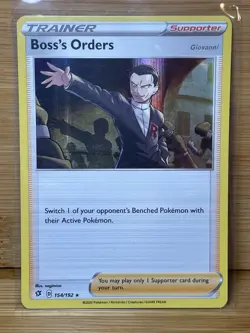 Pokemon TCG Boss's Orders SWSH Rebel Clash 154/192 Holo Rare NM - Image 1