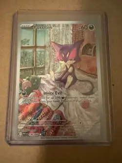 Pokemon TCG Purrloin 136/086 Sv: White Flare Holo NM Illustration Rare Card - Image 1