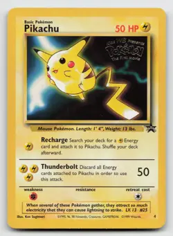 Pikachu - Pokemon Wizard's Black Star Promos #4 - Vintage Promo WOTC Card HP - Image 1