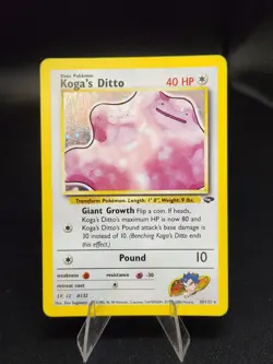Pokemon TCG Koga's Ditto Holo Rare Card 10/132 Gym Challenge Unlimited NM - Image 1