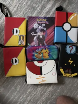 Empty Pokemon Card Binder Lot, Lot Of 6 + Pencil Case. New To Used Condition - Image 1