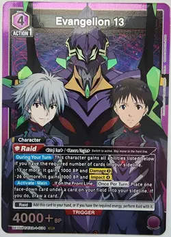 Union Arena Trading Card TCG Evangelion 13 Foil UE15BT/EVA-1-034 SR Bandai - Image 1