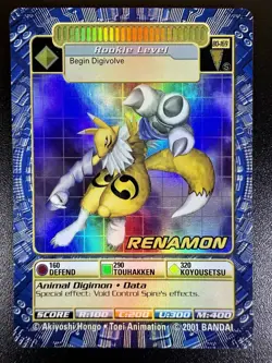 Digimon Renamon BO-169 S Card 2001 Digi-Battle Series 4 Bandai Holo Nm/M - Image 2