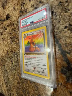 DRAGONITE 1999 POKEMEN FOSSIL 1ST EDITION RARE NON HOLO CARD 19/62 - PSA NM 7 - Image 5
