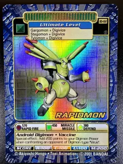 Digimon Rapidmon BO-168 S Card 2001 Digi-Battle Series 4 Bandai Holo Nm - Image 2
